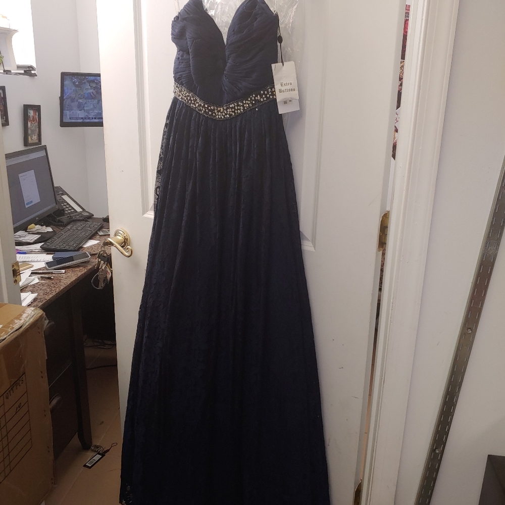 Jovani navy ballgown size 4